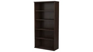 Standard Bookcases Bush Furnishings Tall 5 Shelf Bookcase