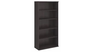 Standard Bookcases Bush Furnishings Tall 5 Shelf Bookcase