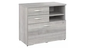 Lateral File Cabinets Bush Furnishings Storage Cabinet with Drawers and Shelves - Assembled
