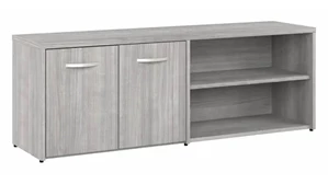 Storage Credenzas Bush Furnishings Low Storage Cabinet with Doors and Shelves