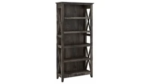 Standard Bookcases Bush Furnishings 5 Shelf Bookcase