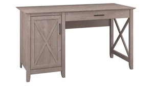 Stand-Alone Single Pedestal Desks Bush Furnishings 54in W Computer Desk with Storage