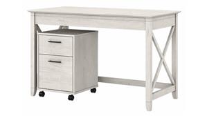 Writing Desks Bush 48in W Writing Desk with 2 Drawer Mobile File Cabinet