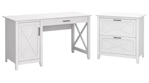 Office Suites Bush Furnishings 54in W Computer Desk with Storage and 2 Drawer Lateral File Cabinet