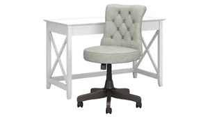 Writing Desks Bush Furnishings 48in W Writing Desk with Mid Back Tufted Office Chair