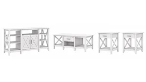 TV Stands Bush Furniture TV Stand with Coffee Table and Set of 2 End Tables