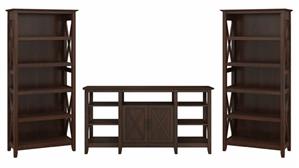 TV Stands Bush Furniture TV Stand with Set of 2 Bookcases