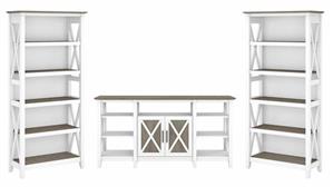 TV Stands Bush Furniture TV Stand with Set of 2 Bookcases