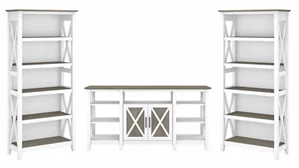 TV Stands Bush Furniture TV Stand with Set of 2 Bookcases