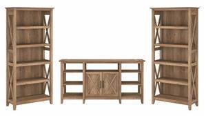 TV Stands Bush Furniture TV Stand with Set of 2 Bookcases