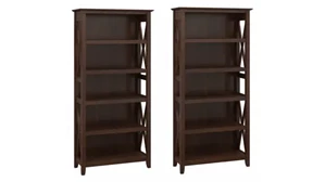 Standard Bookcases Bush Furniture 5 Shelf Bookcase (Set of 2)