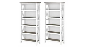 Standard Bookcases Bush Furnishings 5 Shelf Bookcase (Set of 2)