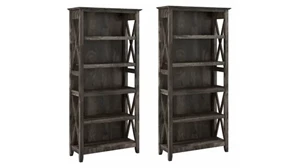 Standard Bookcases Bush Furnishings 5 Shelf Bookcase (Set of 2)