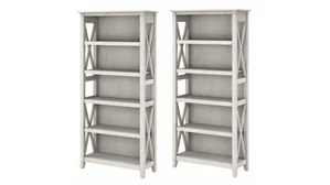 Standard Bookcases Bush Furnishings 5 Shelf Bookcase (Set of 2)