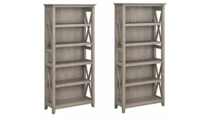 Standard Bookcases Bush Furnishings 5 Shelf Bookcase (Set of 2)
