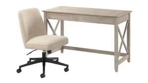 Writing Desks Bush 48in W x 24in D Writing Desk and Chair Set
