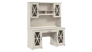 Stand-Alone Desks with Hutch Bush Furnishings 60in W Farmhouse Desk with Hutch and Keyboard Tray