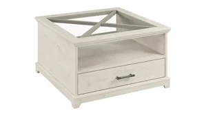 Coffee Tables Bush Furnishings Farmhouse Glass Coffee Table with Storage