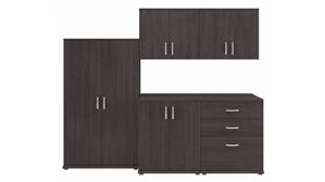 Storage Cabinets Bush Furniture 5 Piece Modular Laundry Room Storage Set with Floor and Wall Cabinets