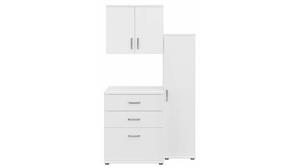 Storage Cabinets Bush Furniture 3 Piece Modular Laundry Room Storage Set with Floor and Wall Cabinets