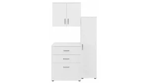 Storage Cabinets Bush Furniture 3 Piece Modular Laundry Room Storage Set with Floor and Wall Cabinets