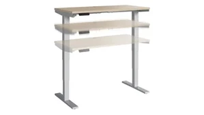 Standing Desks - Electronically Adjustable Bush Furnishings 48in W x 24in D Height Adjustable Standing Desk