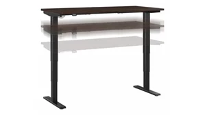 Standing Desks - Electronically Adjustable Bush Furnishings 60in W x 30in D Electric Height Adjustable Standing Desk