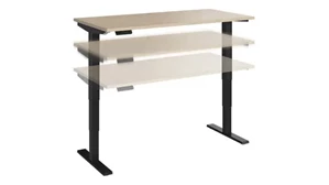 Standing Desks - Electronically Adjustable Bush Furnishings 60in W x 30in D Electric Height Adjustable Standing Desk