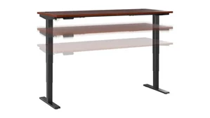 Standing Desks - Electronically Adjustable Bush Furniture 6ft W x 30in D Height Adjustable Standing Desk