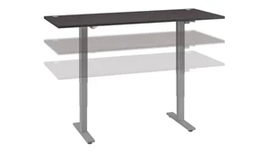 Standing Desks - Electronically Adjustable Bush Furnishings 6ft W x 30in D Height Adjustable Standing Desk