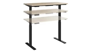 Standing Desks - Electronically Adjustable Bush Furnishings 48in W x 24in D Electric Height Adjustable Standing Desk