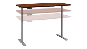 Standing Desks - Electronically Adjustable Bush Furnishings 60in W x 30in D Height Adjustable Standing Desk