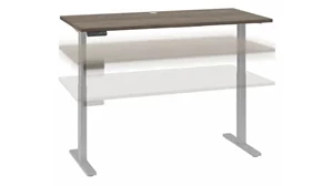 Standing Desks - Electronically Adjustable Bush Furnishings 60in W x 30in D Height Adjustable Standing Desk