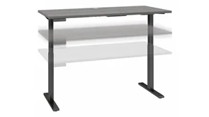 Standing Desks - Electronically Adjustable Bush Furnishings 60in W x 30in D Height Adjustable Standing Desk