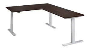 Standing Desks - Electronically Adjustable Bush Furnishings 60in W Height Adjustable L-Shaped Standing Desk