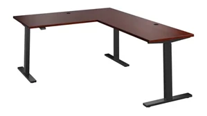 Standing Desks - Electronically Adjustable Bush Furnishings 60in W Height Adjustable L-Shaped Standing Desk