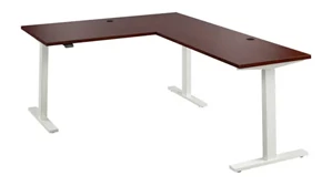 Standing Desks - Electronically Adjustable Bush Furnishings 60in W Height Adjustable L-Shaped Standing Desk