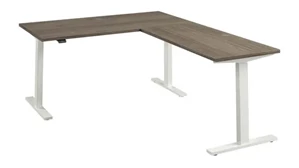 Standing Desks - Electronically Adjustable Bush Furnishings 60in W Height Adjustable L-Shaped Standing Desk
