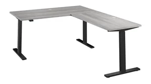 Standing Desks - Electronically Adjustable Bush Furnishings 60in W Height Adjustable L-Shaped Standing Desk