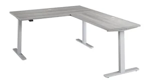 Standing Desks - Electronically Adjustable Bush Furnishings 60in W Height Adjustable L-Shaped Standing Desk