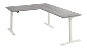 Standing Desks - Electronically Adjustable Bush Furnishings 60in W Height Adjustable L-Shaped Standing Desk