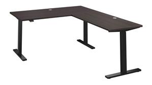 Standing Desks - Electronically Adjustable Bush Furniture 60in W Height Adjustable L-Shaped Standing Desk