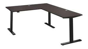 Standing Desks - Electronically Adjustable Bush Furnishings 60in W Height Adjustable L-Shaped Standing Desk