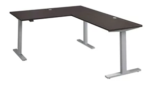 Standing Desks - Electronically Adjustable Bush Furnishings 60in W Height Adjustable L-Shaped Standing Desk