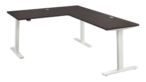 Standing Desks - Electronically Adjustable Bush Furniture 60in W Height Adjustable L-Shaped Standing Desk