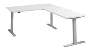 Standing Desks - Electronically Adjustable Bush Furnishings 60in W Height Adjustable L-Shaped Standing Desk