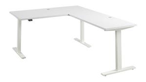 Standing Desks - Electronically Adjustable Bush Furniture 60in W Height Adjustable L-Shaped Standing Desk