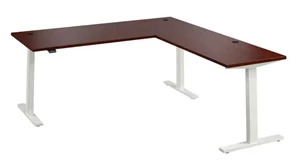 Standing Desks - Electronically Adjustable Bush Furnishings 72in W Height Adjustable L-Shaped Standing Desk