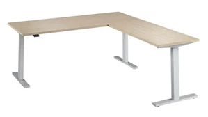 Standing Desks - Electronically Adjustable Bush Furnishings 72in W Height Adjustable L-Shaped Standing Desk