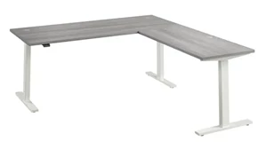 Standing Desks - Electronically Adjustable Bush Furnishings 72in W Height Adjustable L-Shaped Standing Desk